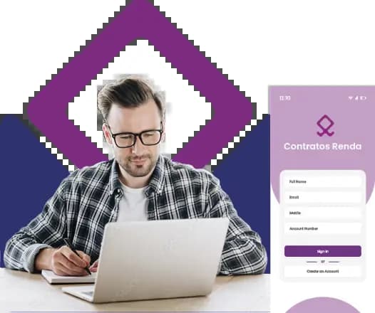 Agente inmobiliario trabajando en Renda Link desde su laptop